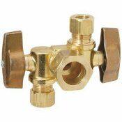 NOT FOR SALE - 3562927 - NOT FOR SALE - 3562927 - BRASSCRAFT 1/2 IN. NOMINAL INLET X 3/8 IN. O.D. COMP X 1/4 IN. O.D. DUAL OUTLET DUAL SHUT-OFF 1/4 IN. TURN ANGLE BALL VALVE - BRASSCRAFT MANUFACTURING COMPANY PART #: KTCR1900DVX R1