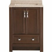 NOT FOR SALE - 3584872 - NOT FOR SALE - 3584872 - GLACIER BAY CANDLESBY 24 IN. W X 19 IN. D BATHROOM VANITY IN COGNAC WITH SOLID SURFACE VANITY TOP IN AUTUMN WITH WHITE SINK - GLACIER BAY PART #: CD24P2-CG