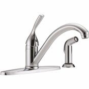 DELTA CLASSIC SINGLE-HANDLE STANDARD KITCHEN FAUCET WITH SIDE SPRAYER IN CHROME - DELTA PART #: 400-DST