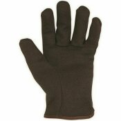 Custom Leathercraft Large Fleece Lined Brown Jersey Gloves (1-Pair)
