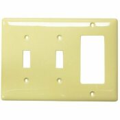 HUBBELL WIRING IVORY 3-GANG 2-TOGGLE/1-DECORATOR/ROCKER WALL PLATE (1-PACK) - HUBBELL WIRING PART #: NPJ226I