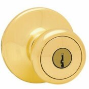 KWIKSET TYLO POLISHED BRASS KEYED ENTRY DOOR KNOB FEATURING MICROBAN ANTIMICROBIAL TECHNOLOGY - KWIKSET PART #: 400T 3 SCAL SCS